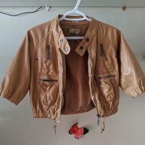 Short sleeve leather Jacket